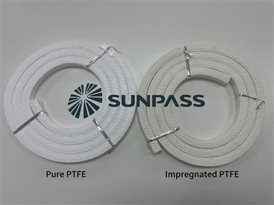 Karakteristik Segel Braided PTFE murni dan segel PTFE yang diresapi